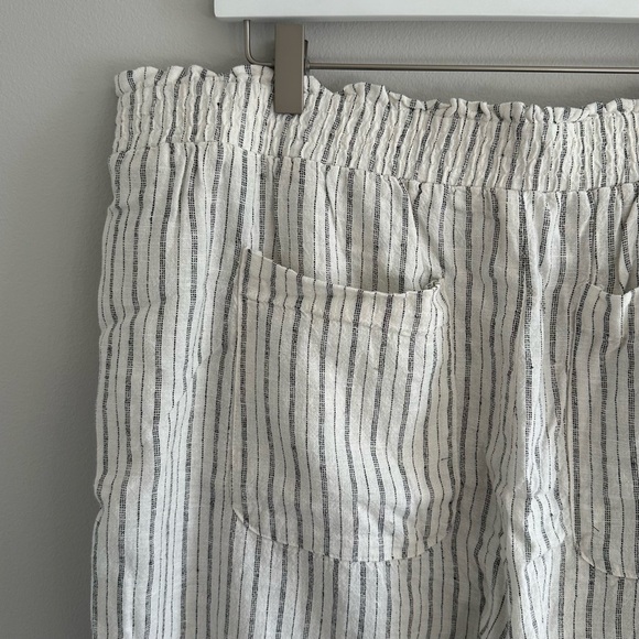 Time And Tru White Black Striped Wide Leg Linen Pant Size XL NWT - Picture 4 of 4